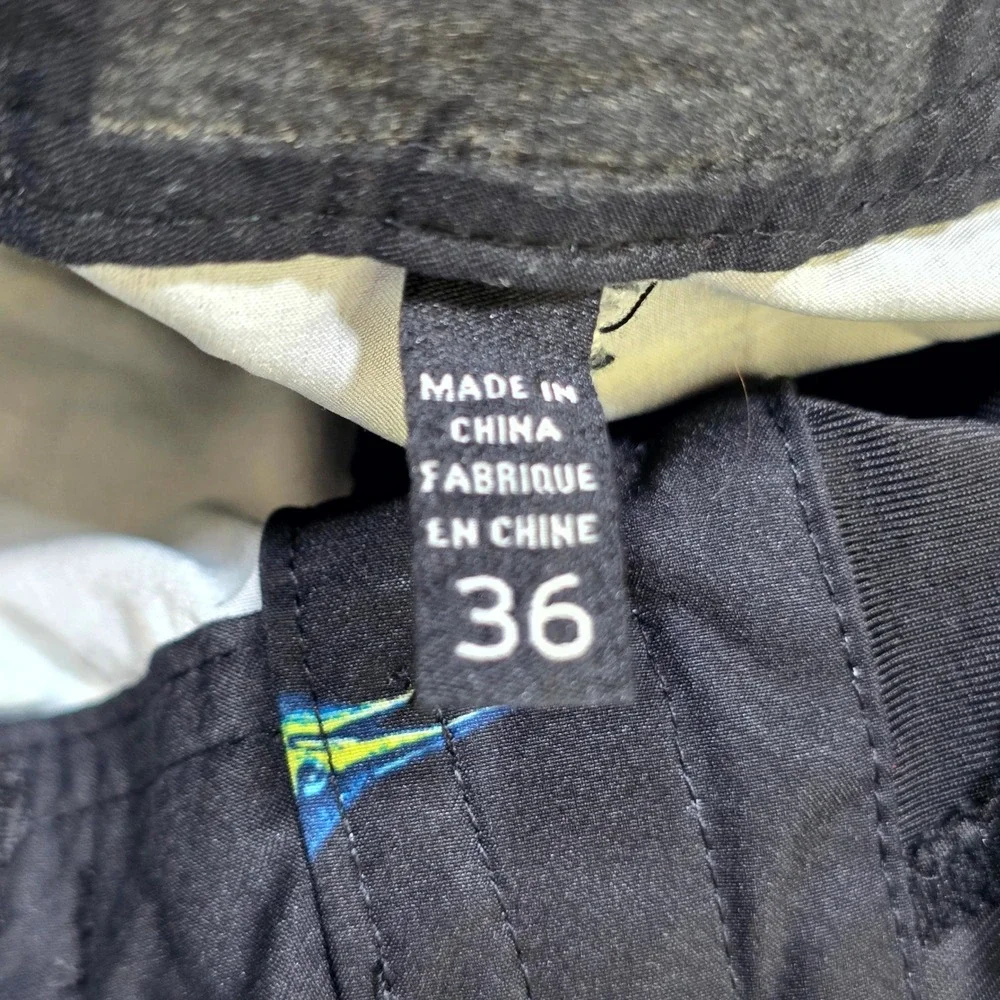 Jacks Surfboards Board Shorts Mens 36 Black Mahi Mahi Marlin Fish Print Trunks